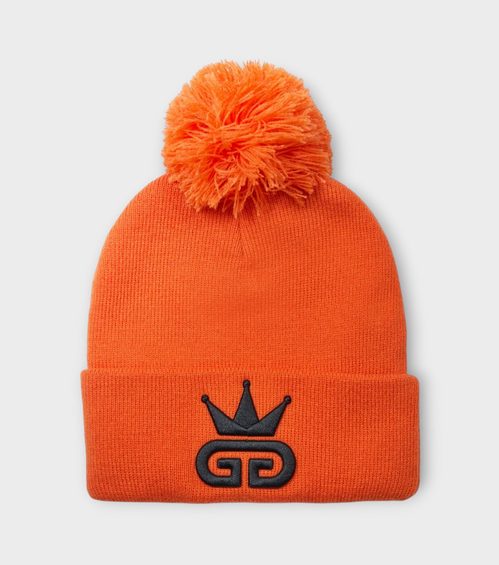 Orange Royal Beanie with Black Woven Logo