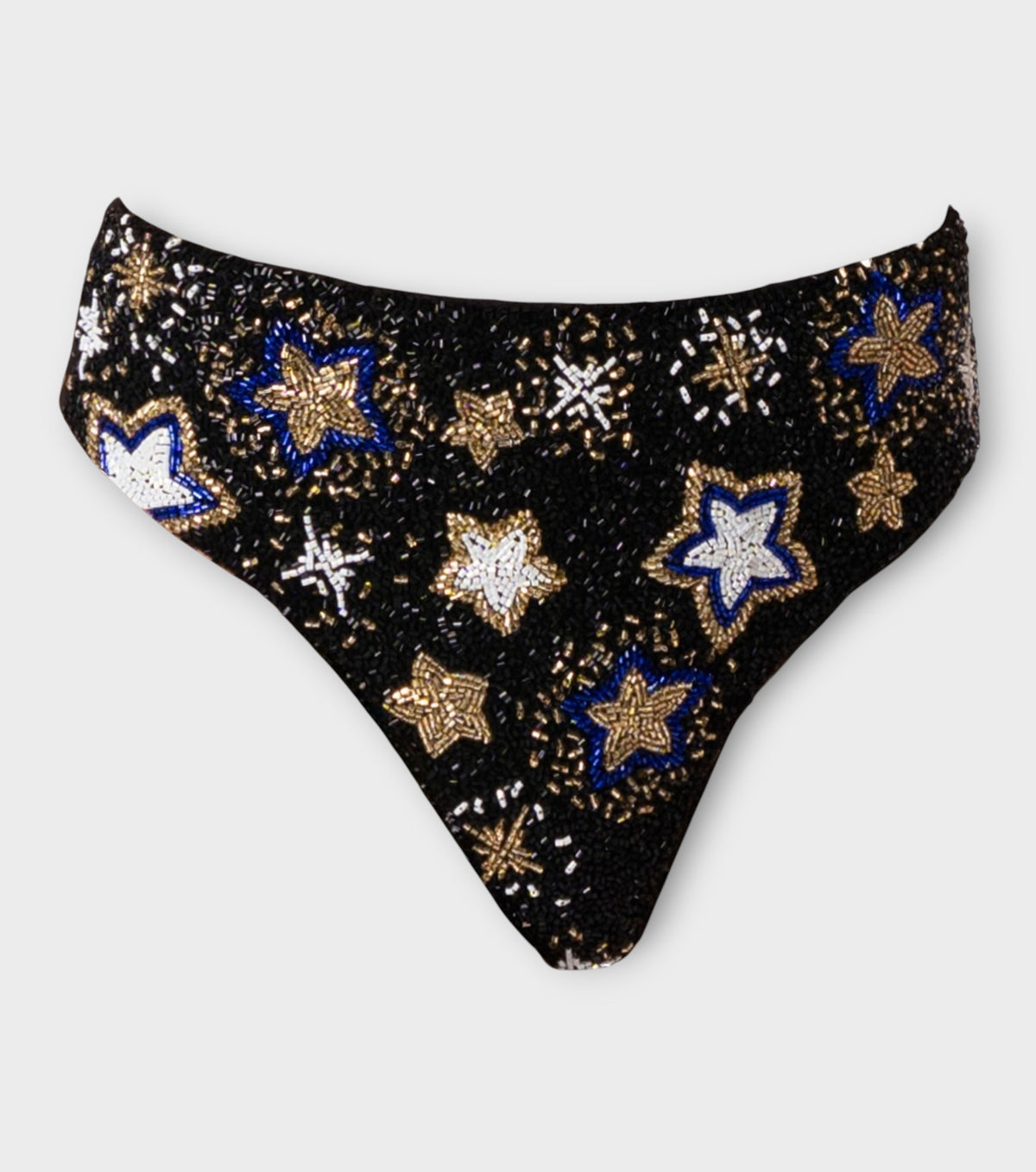 Celeste Hand-Beaded Embellished Bikini Bottom | Black