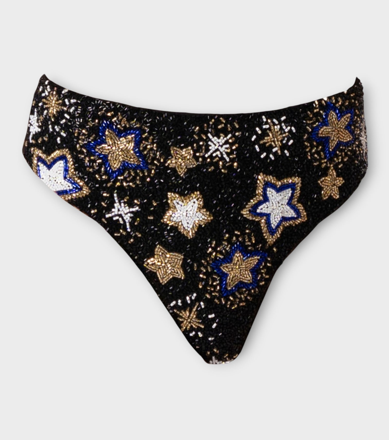 Celeste Hand-Beaded Embellished Bikini Bottom | Black