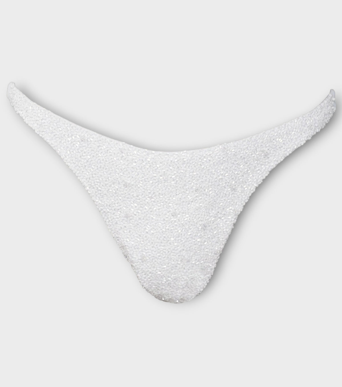 Forever Hand-Beaded Embellished Bikini Bottom | White