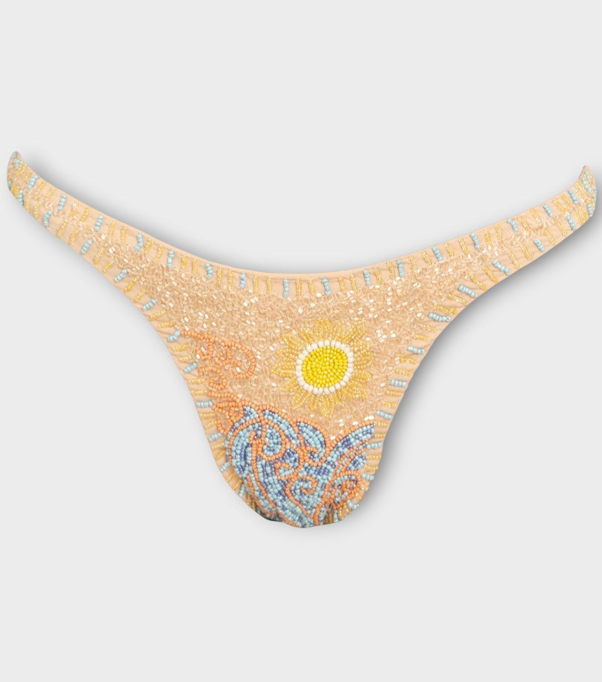 High Tide Hand-Beaded Embellished Bikini Bottom | Sand