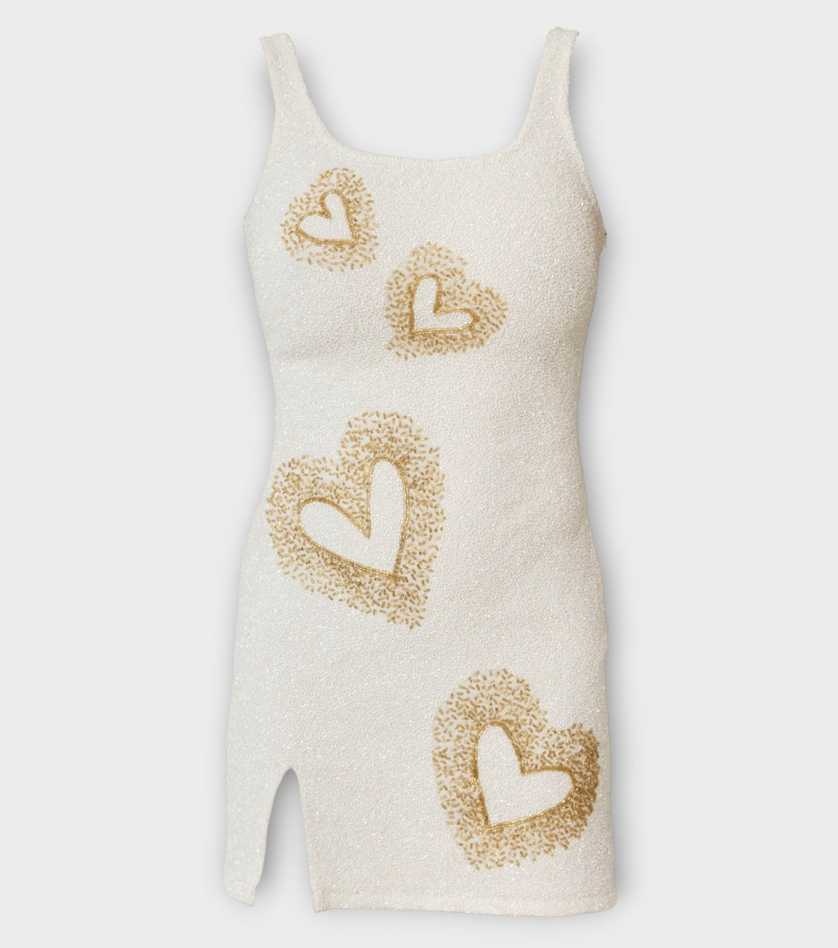 Love Hand-Beaded Embellished Mini Dress