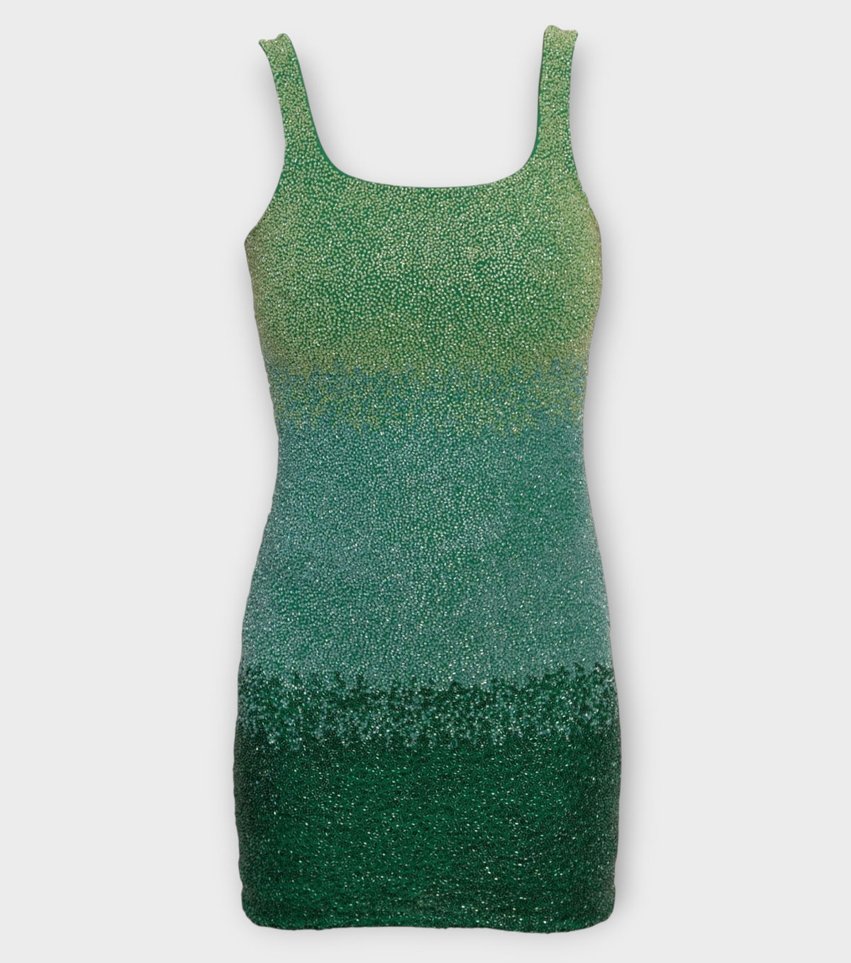 Ombre Hand-Beaded Embellished Mini Dress | Green