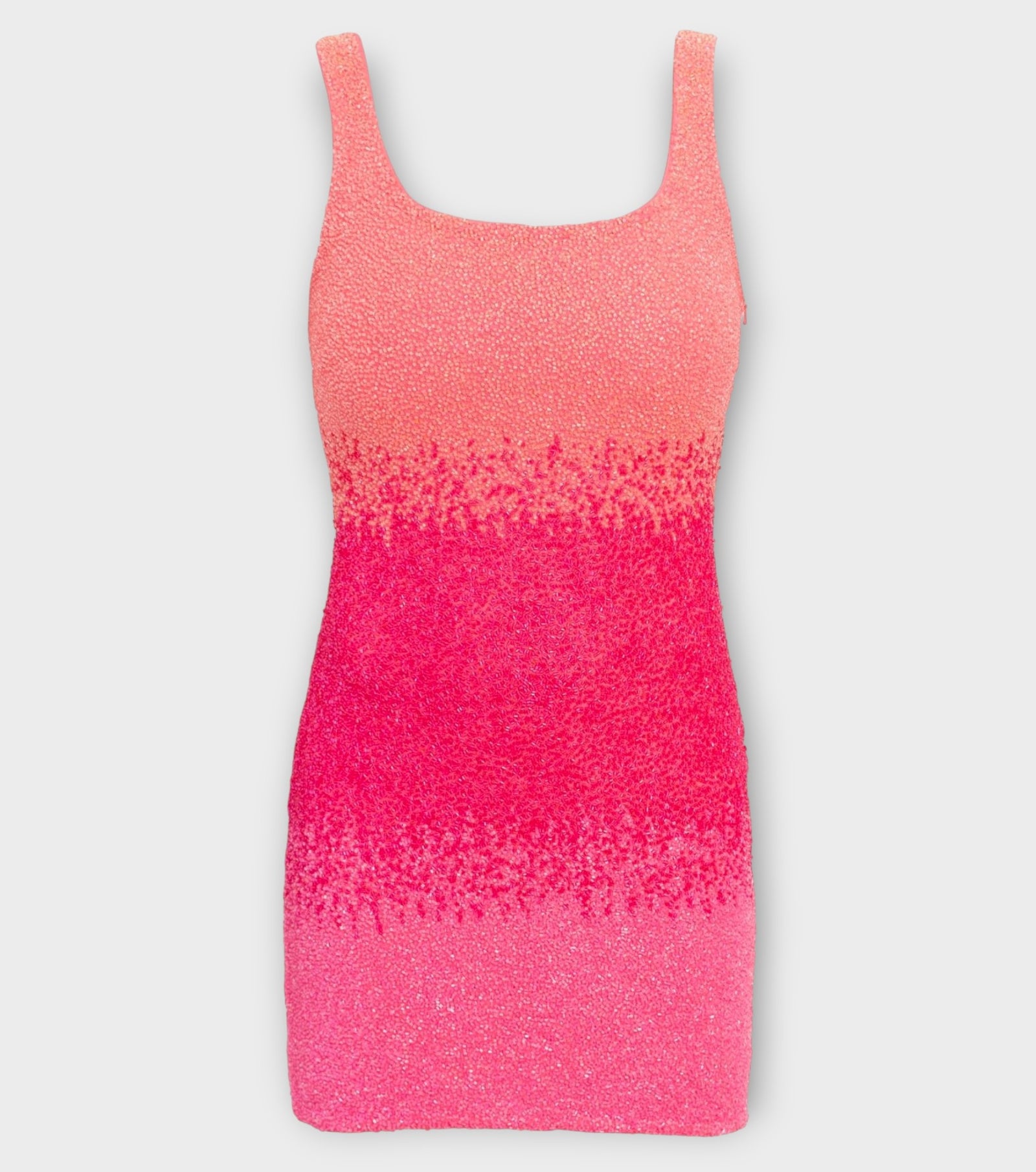 Ombre Hand-Beaded Embellished Mini Dress