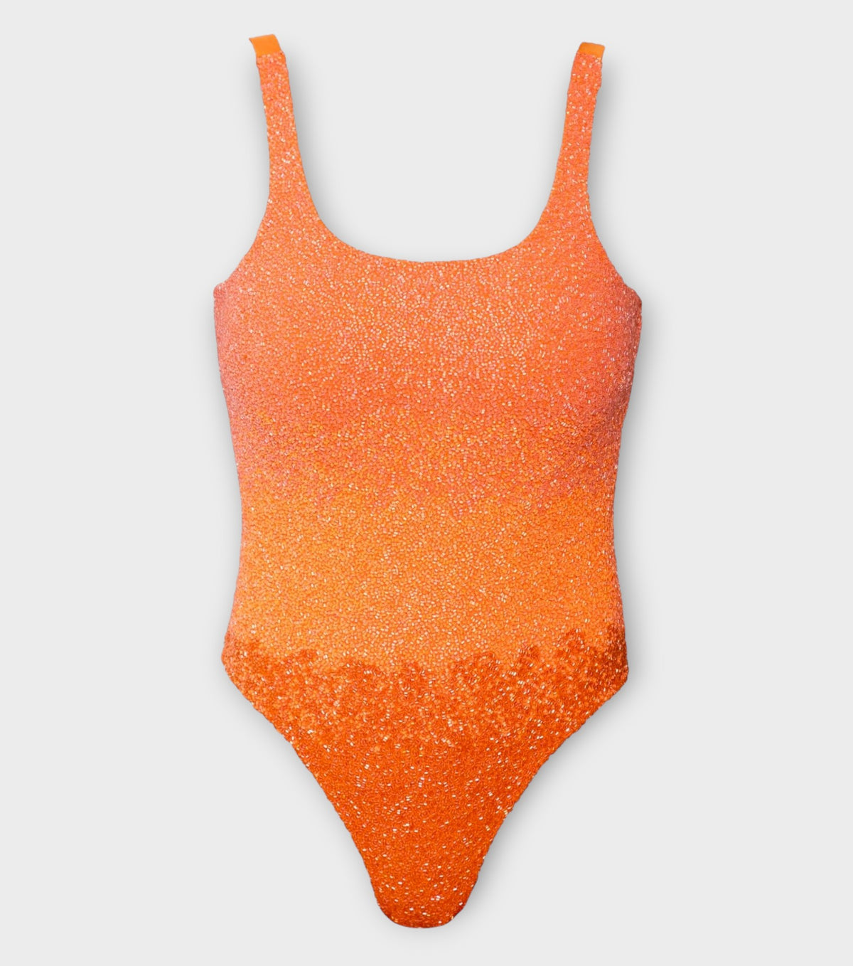 Ombre Hand-Beaded Embellished One-Piece Swimsuit | Orange