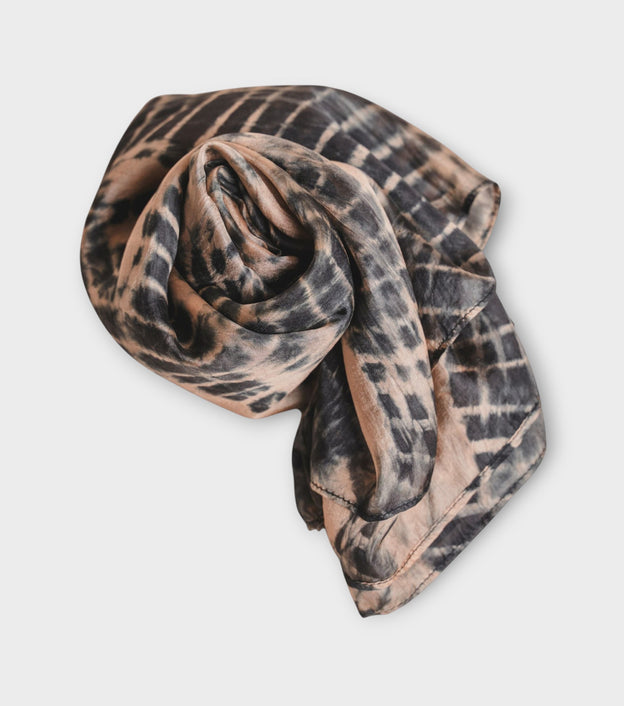 Copper Black Shibori Scarf