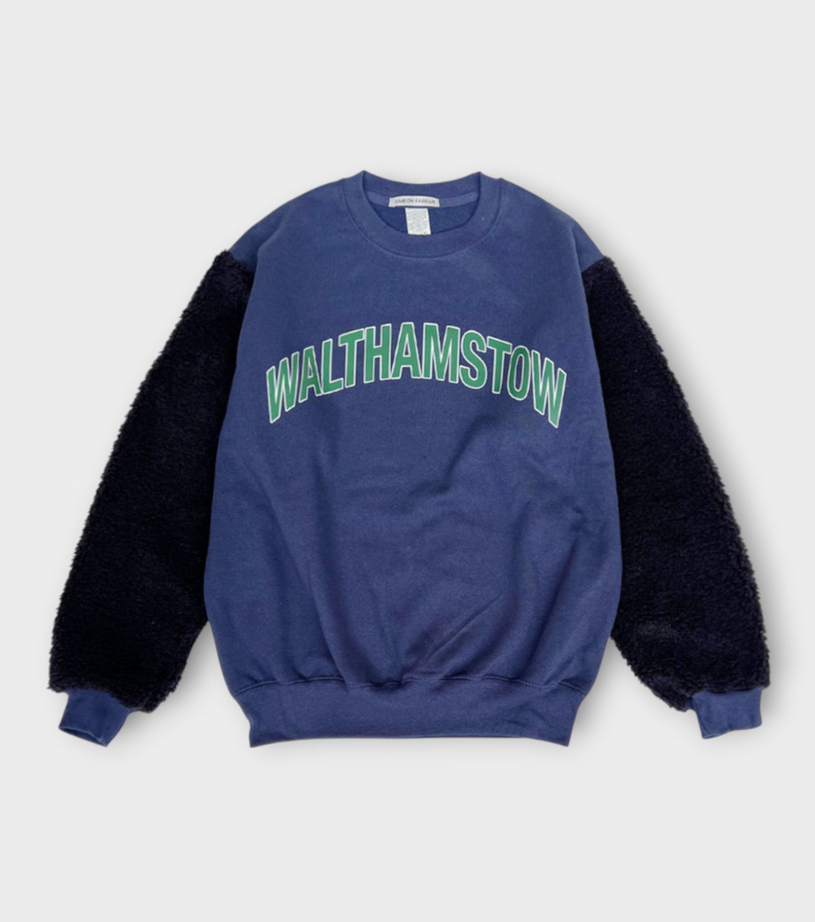 Fur Sleeve Sweatshirt | Navy