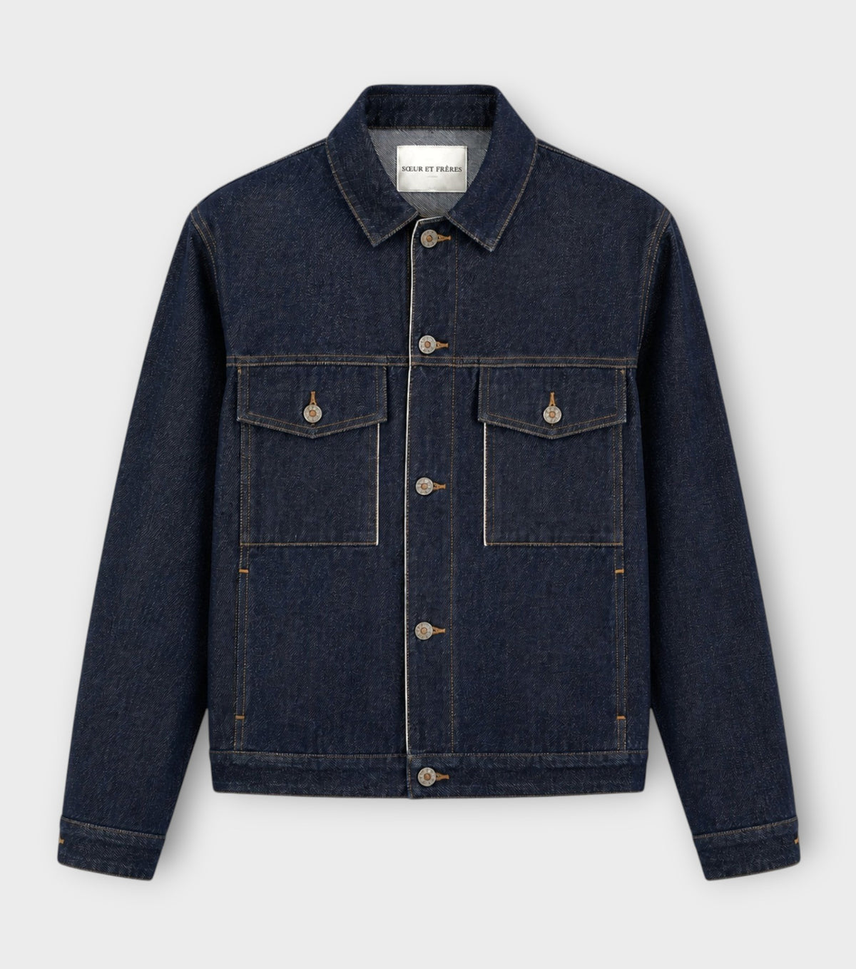 Dark Blue Denim Fringe Jacket with Western Detail
