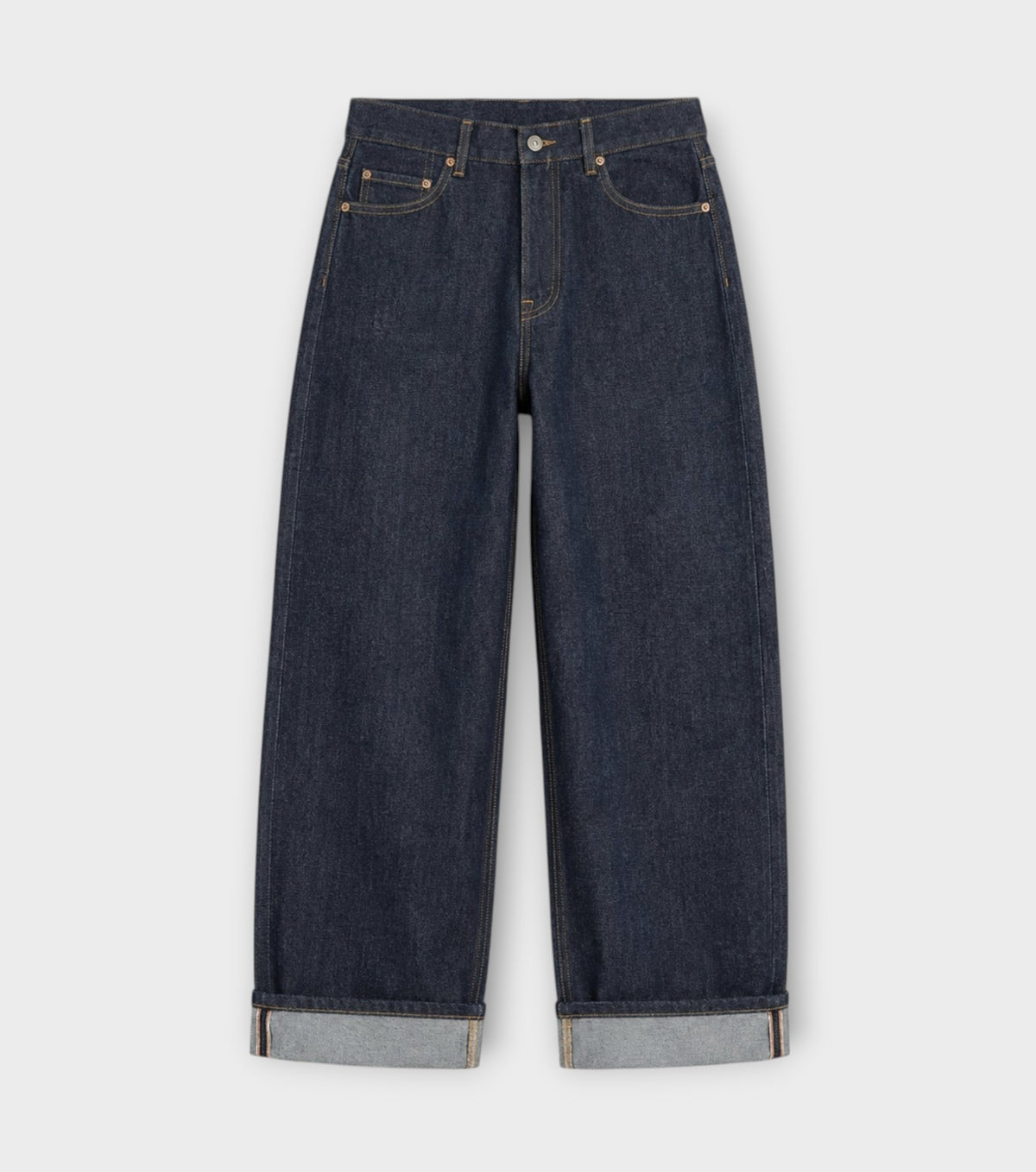 Dark Indigo Selvedge Straight-Leg Jeans | PR Sample