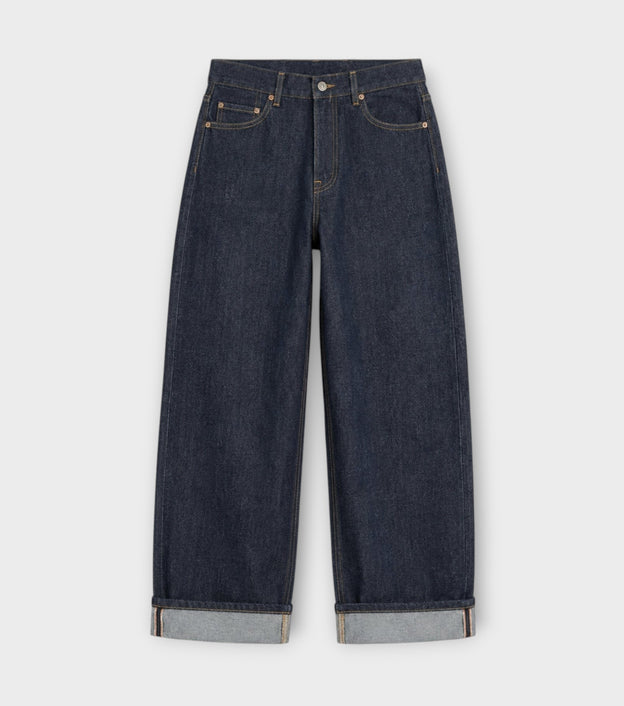 Dark Indigo Selvedge Straight-Leg Jeans