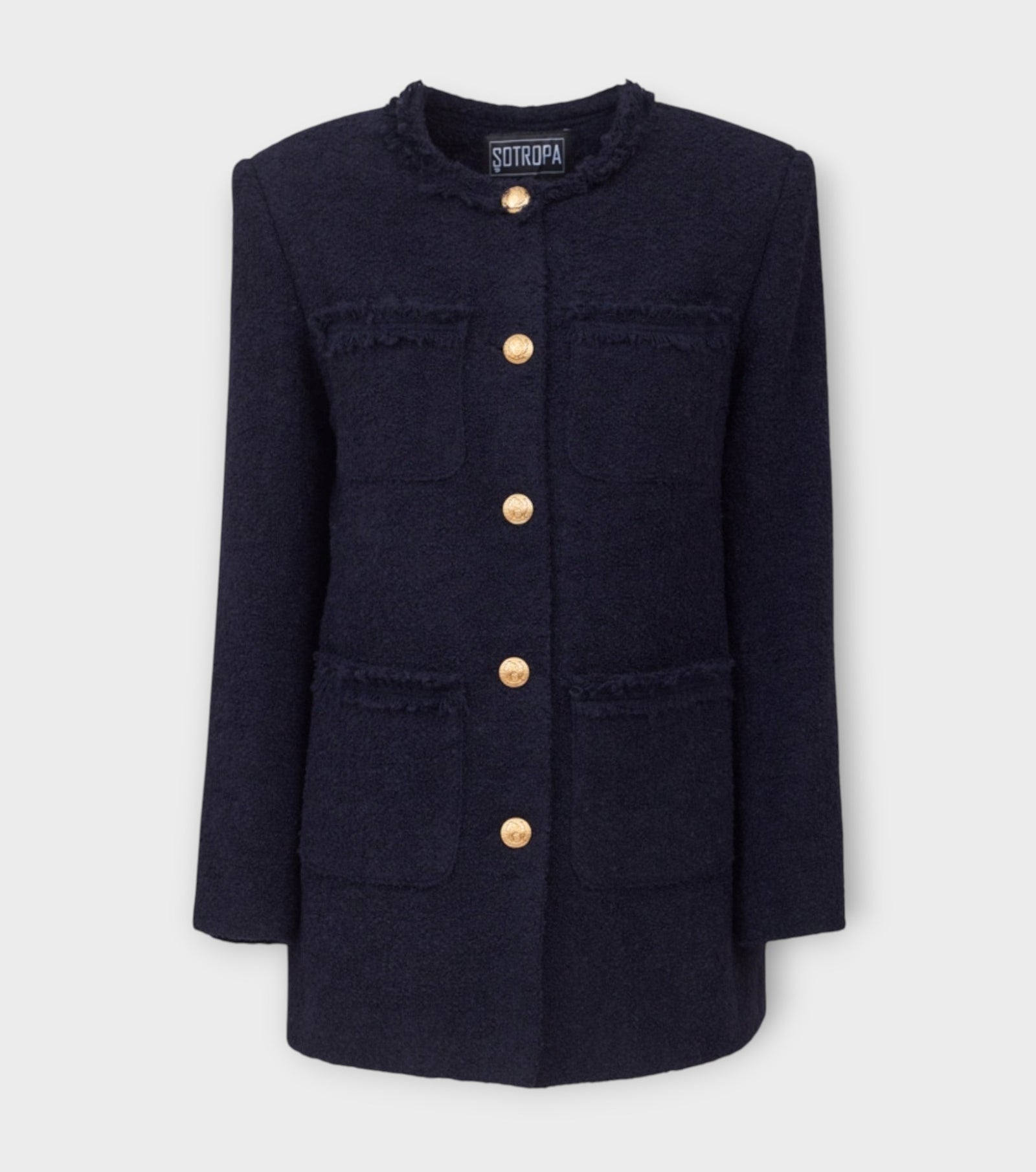 Blue Tweed Blazer | PR Sample