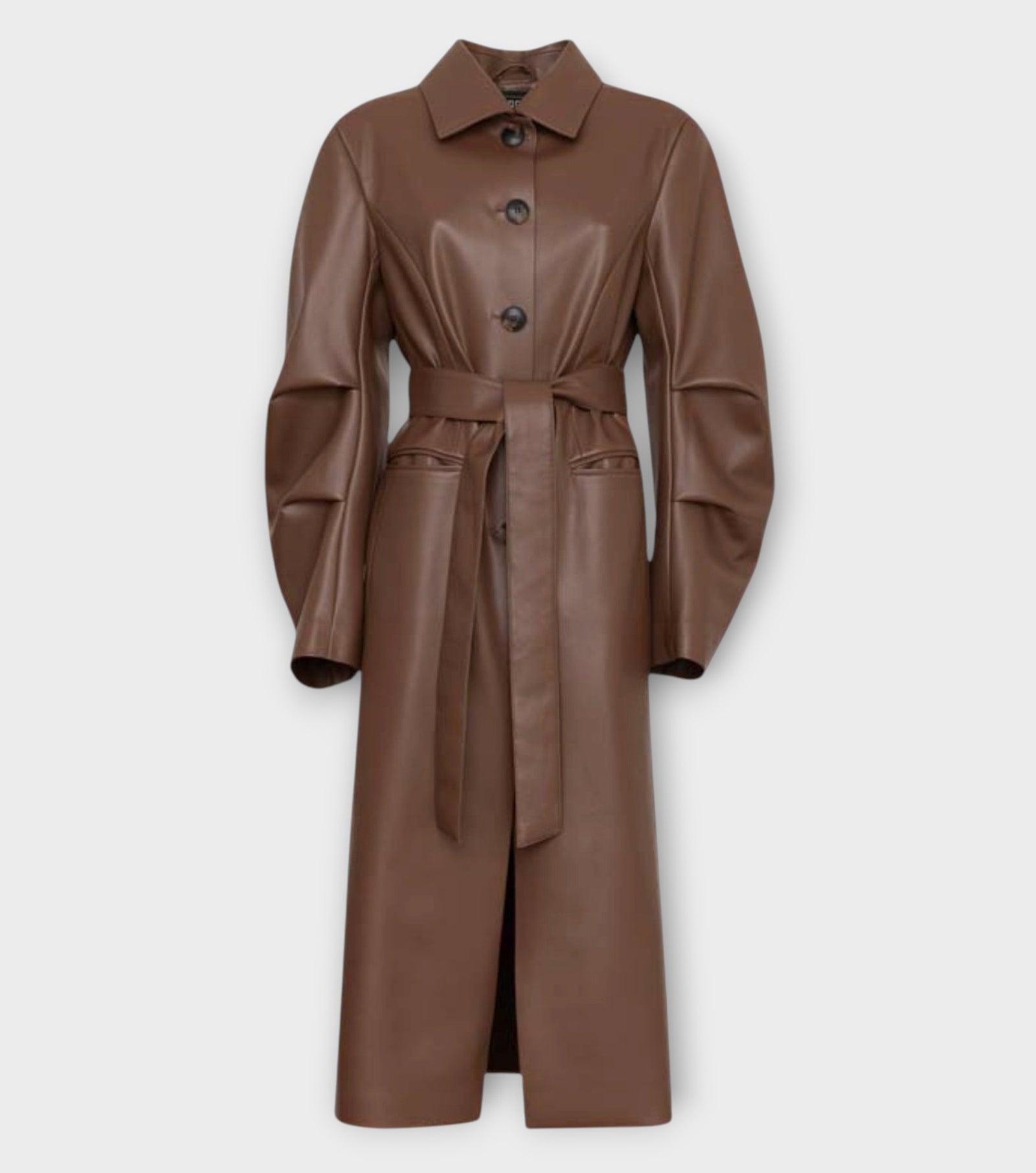 Trench Coat Eco Leather Brown | PR Sample