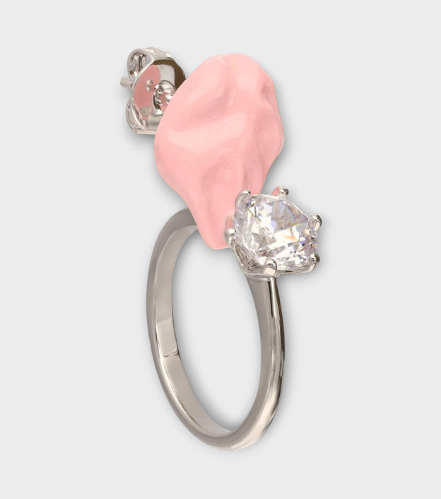 Pink Gum & Ring Single Veruca Earring