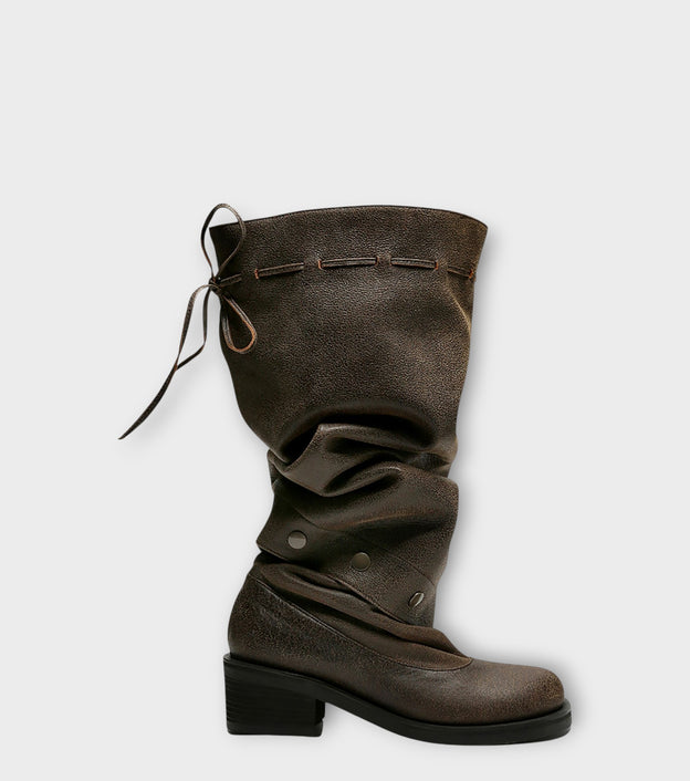 Brown Textured Convertible Multi-
Wear Boots