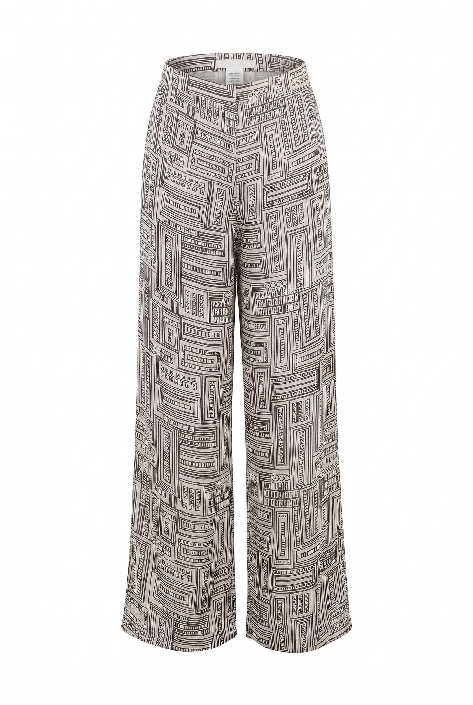IEVA - Black White Printed Trousers, buy at DOORS NYC