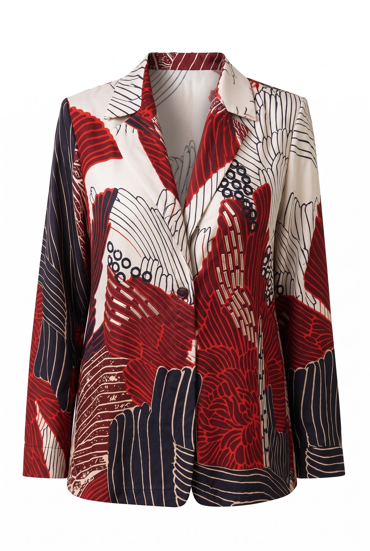 IEVA - Soft Red Relaxed Printed Blazer, buy at DOORS NYC