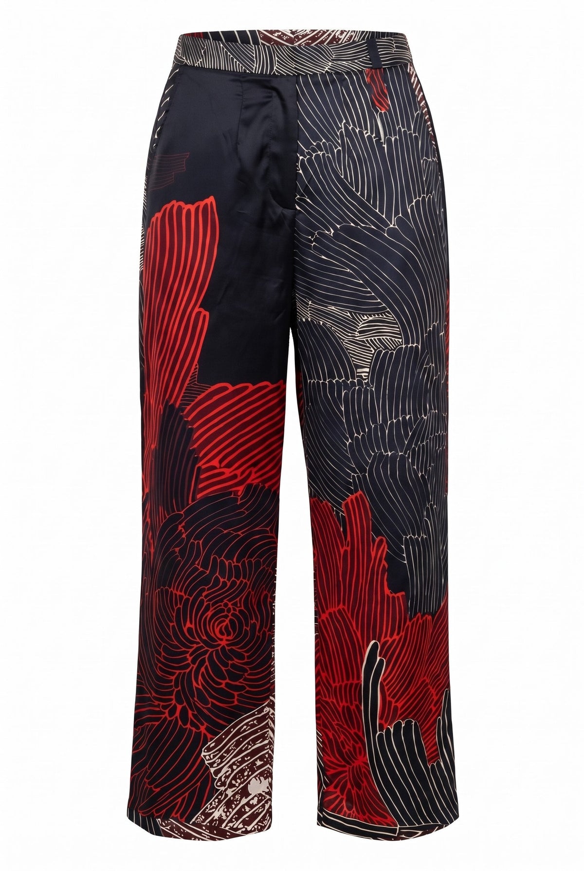 IEVA - Soft Red Printed Fluid Trousers, buy at DOORS NYC