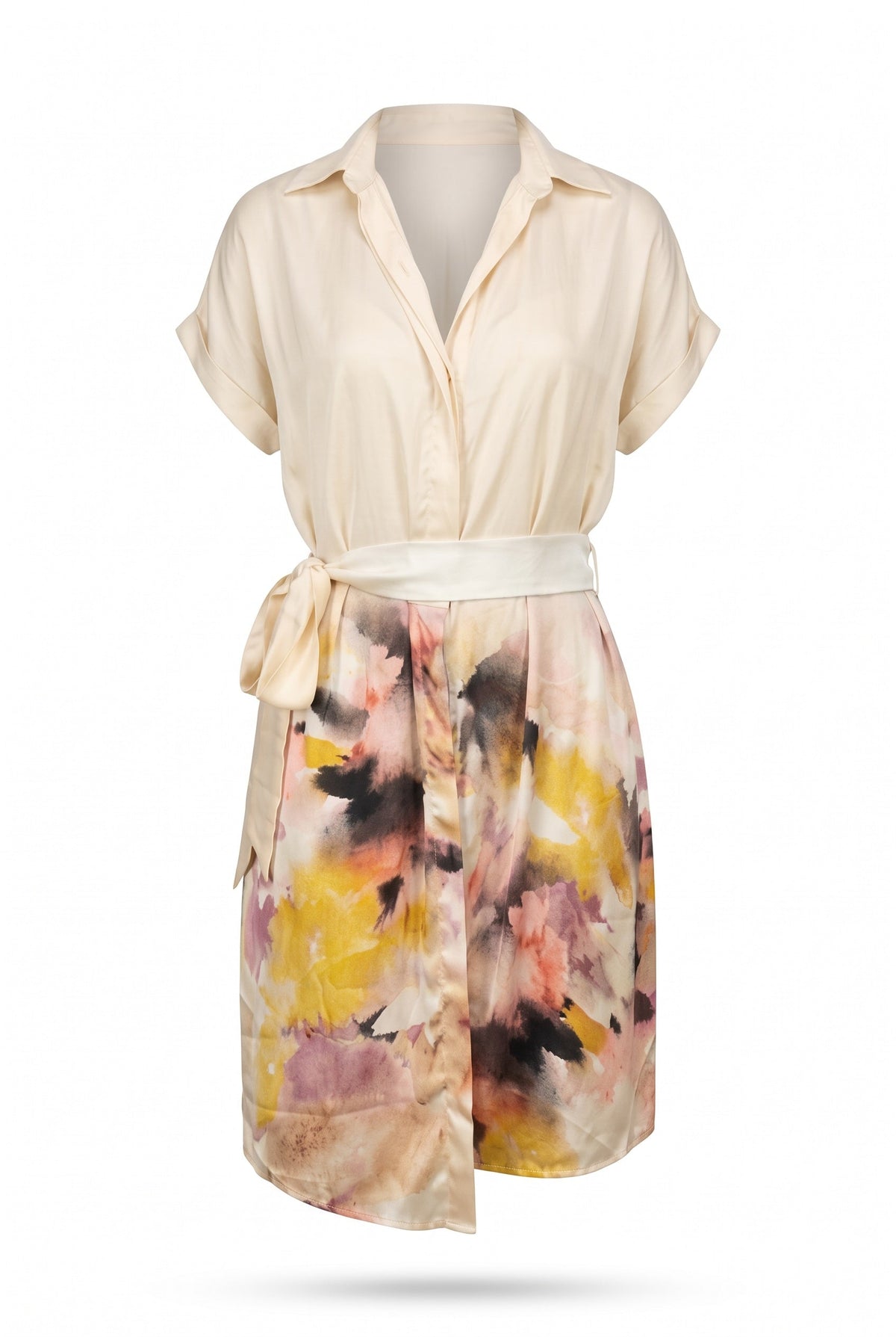 IEVA - Peach Multicolour Sequin Shirt Dress, buy at DOORS NYC