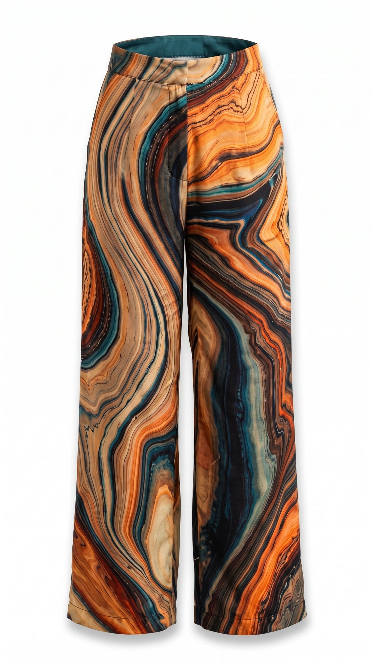 IEVA - Brown Grey Orange Fluid Trousers, buy at DOORS NYC