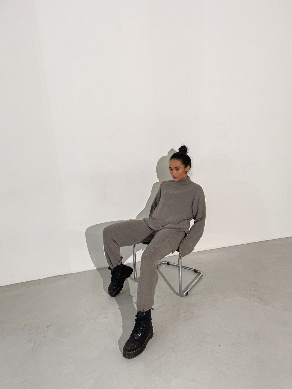 SOFIE STOREE - Knitted Cargo Pants | Gray, buy at DOORS NYC