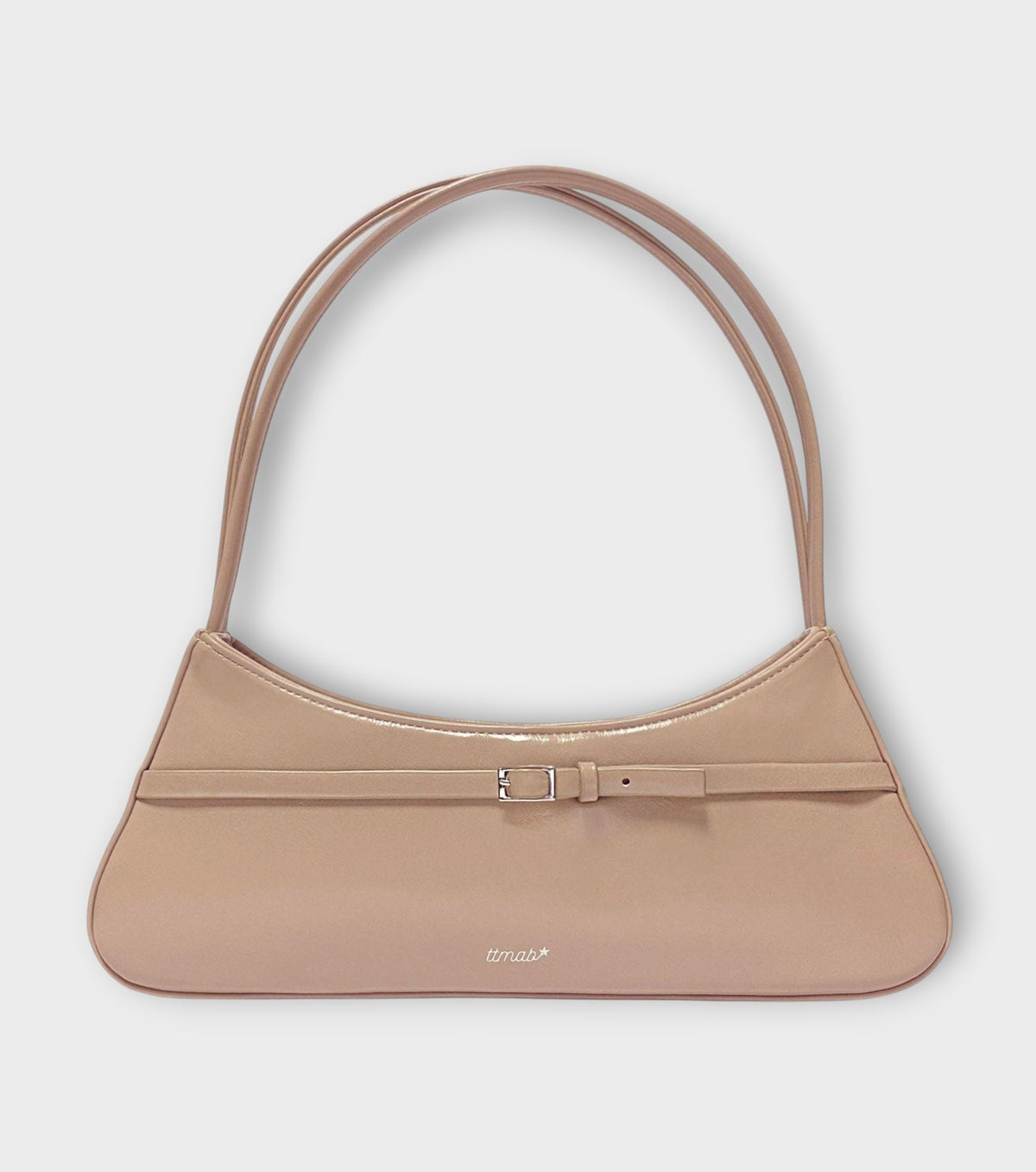 Mini Buckle Baguette Bag | Beige