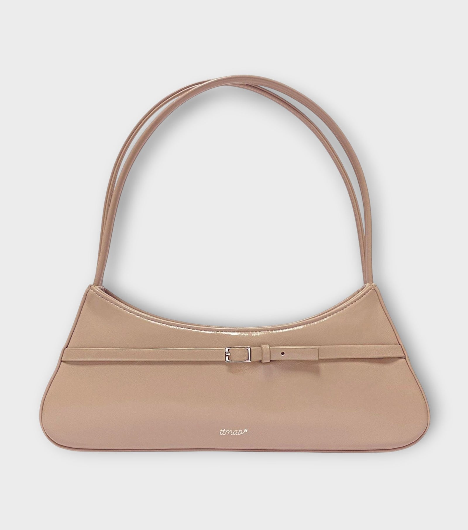 Mini Buckle Baguette Bag | Beige
