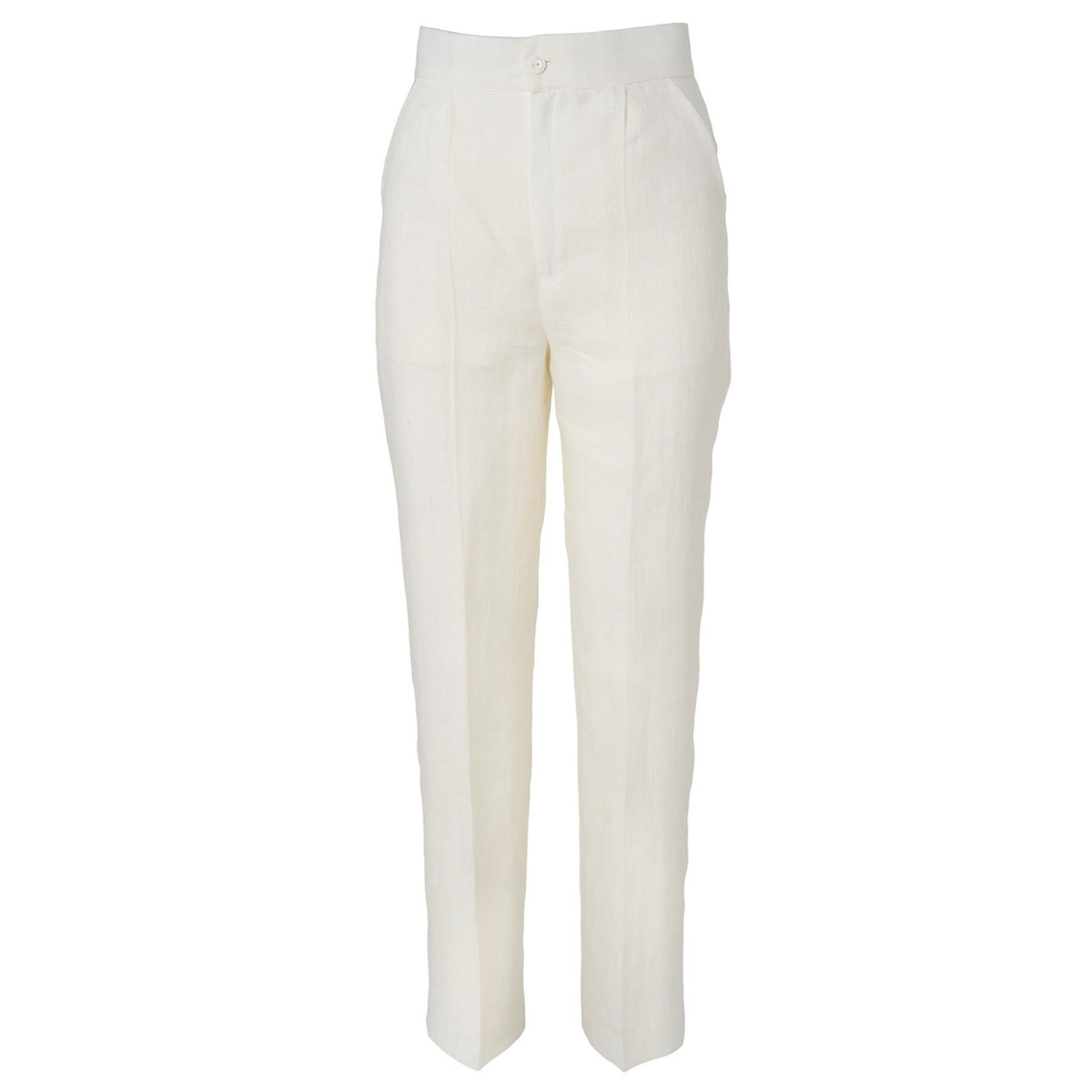 Ivory Linen Tailored Suit with Cut-Out Back