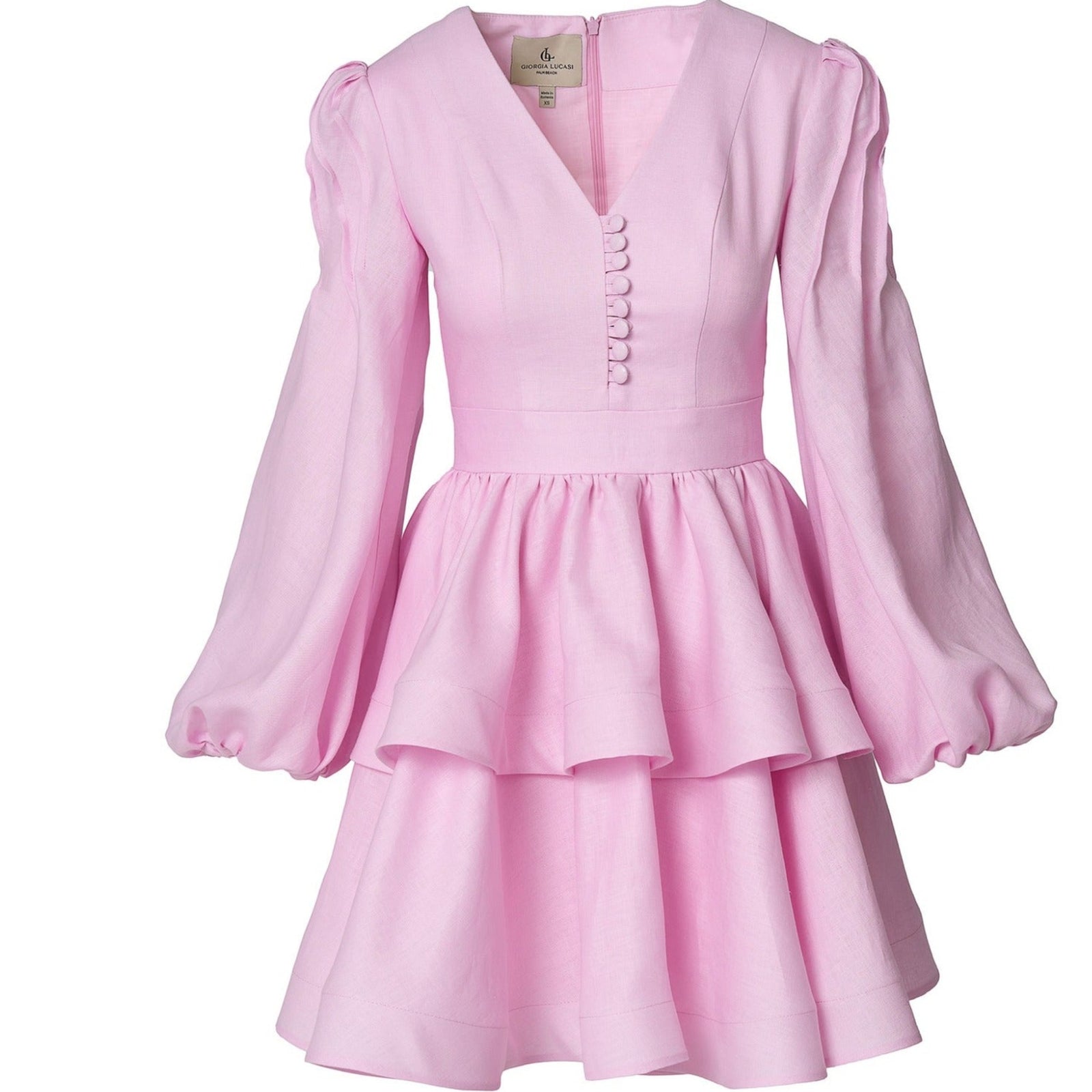 Blush Pink Linen A-Line Dress