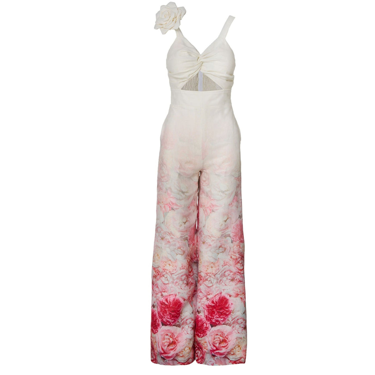 Floral Linen Wide-Leg Jumpsuit