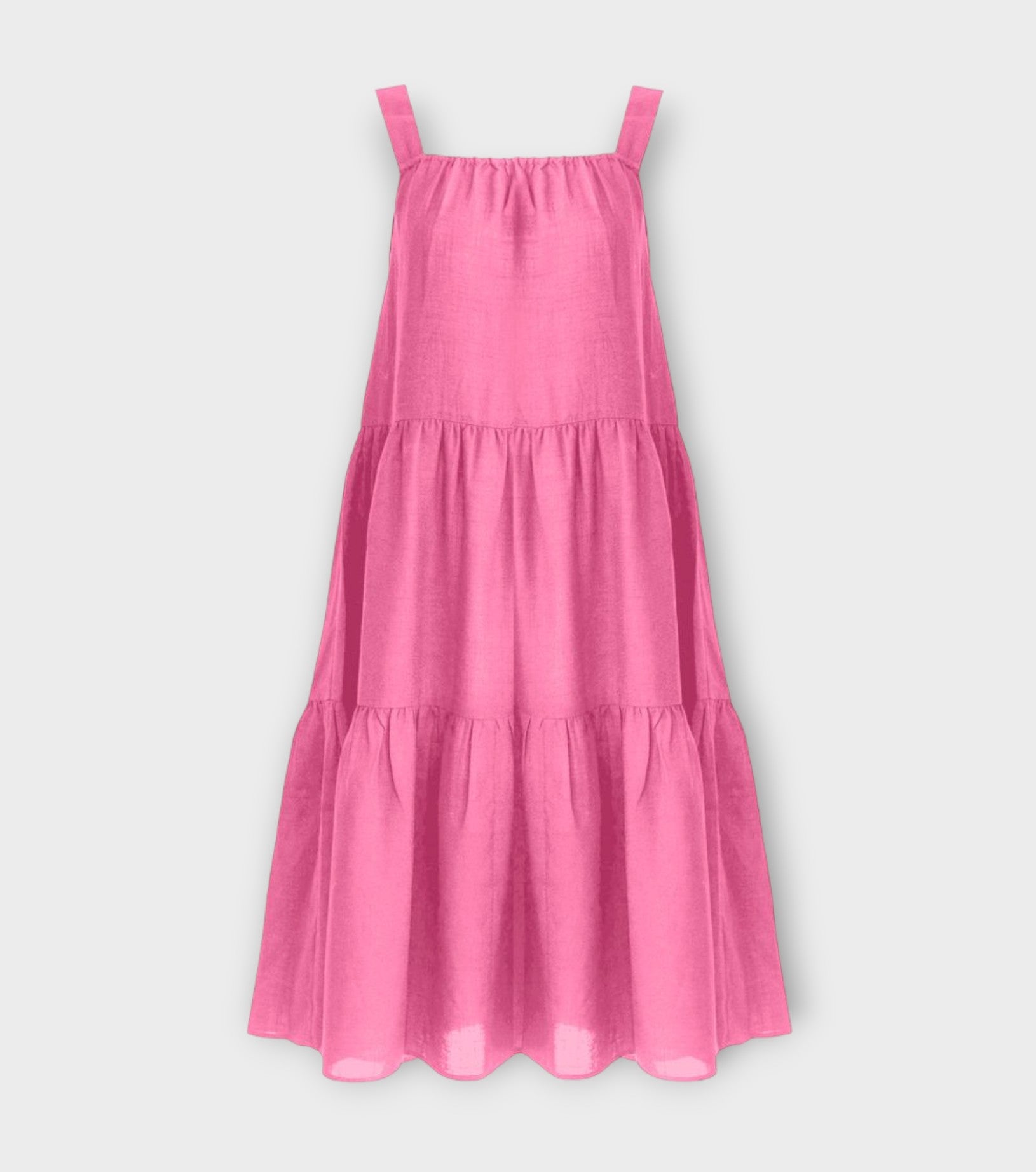 Linen Tiered Dress | Coral