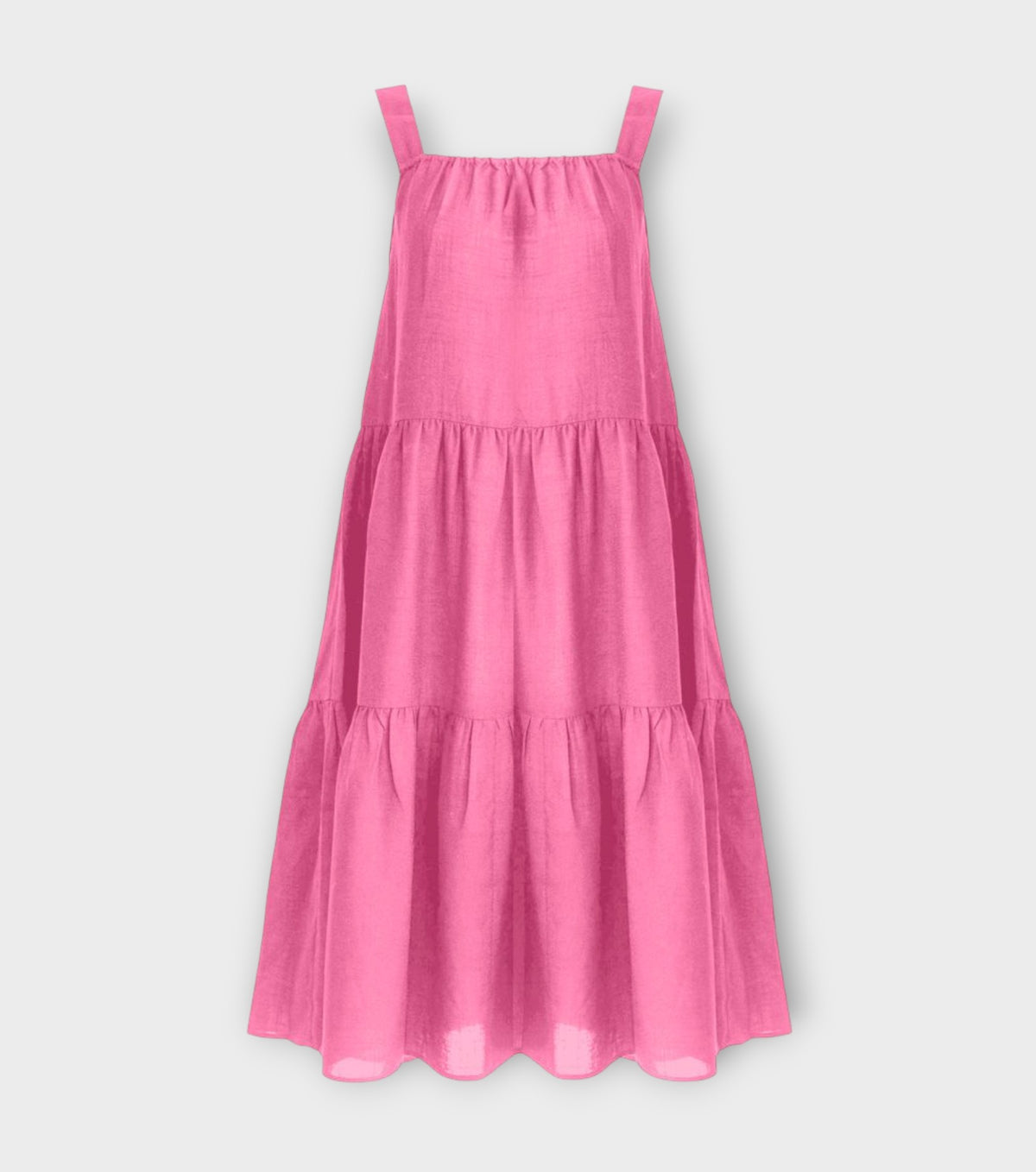Linen Tiered Dress | Coral
