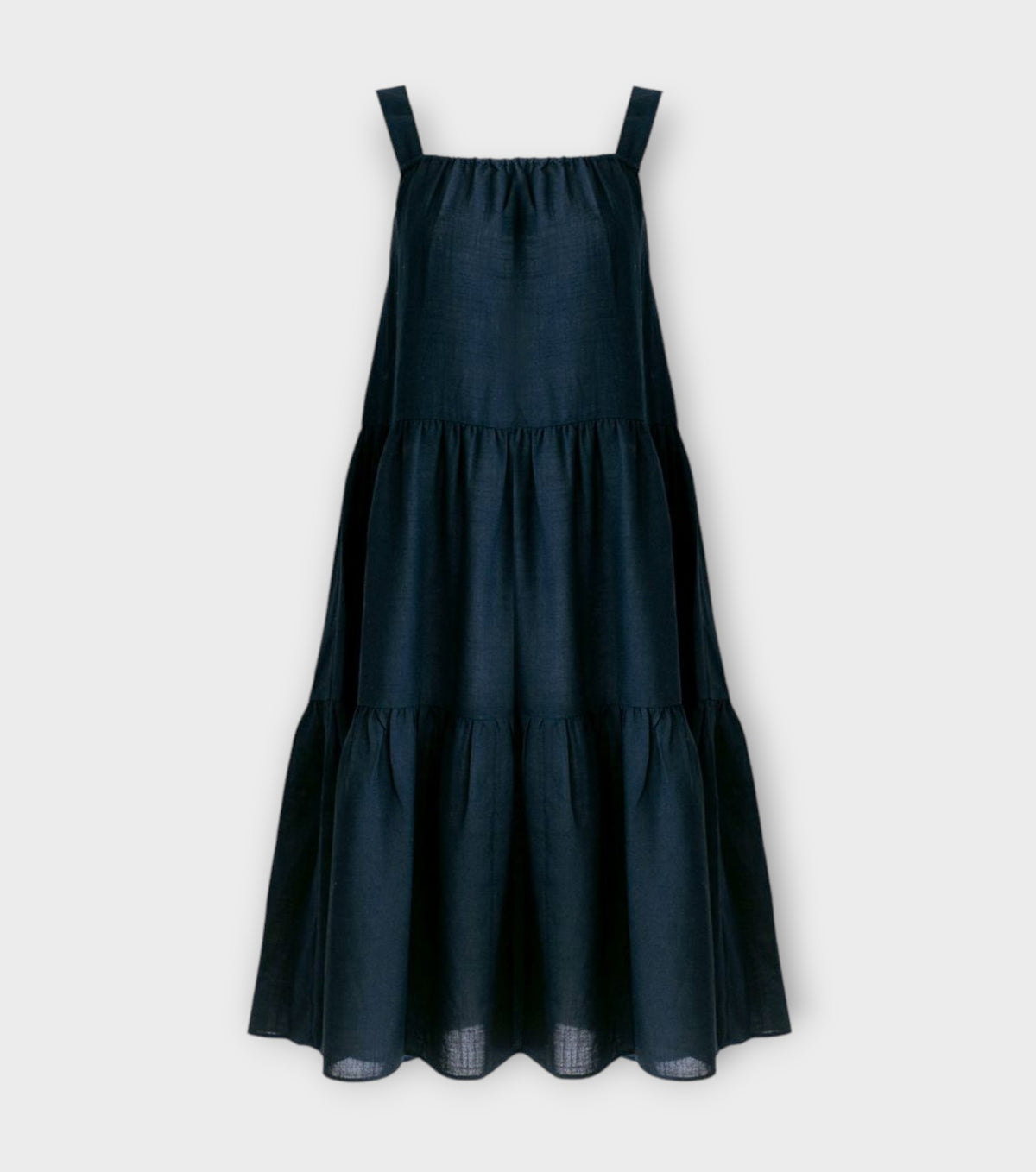 Linen Tiered Dress | Navy