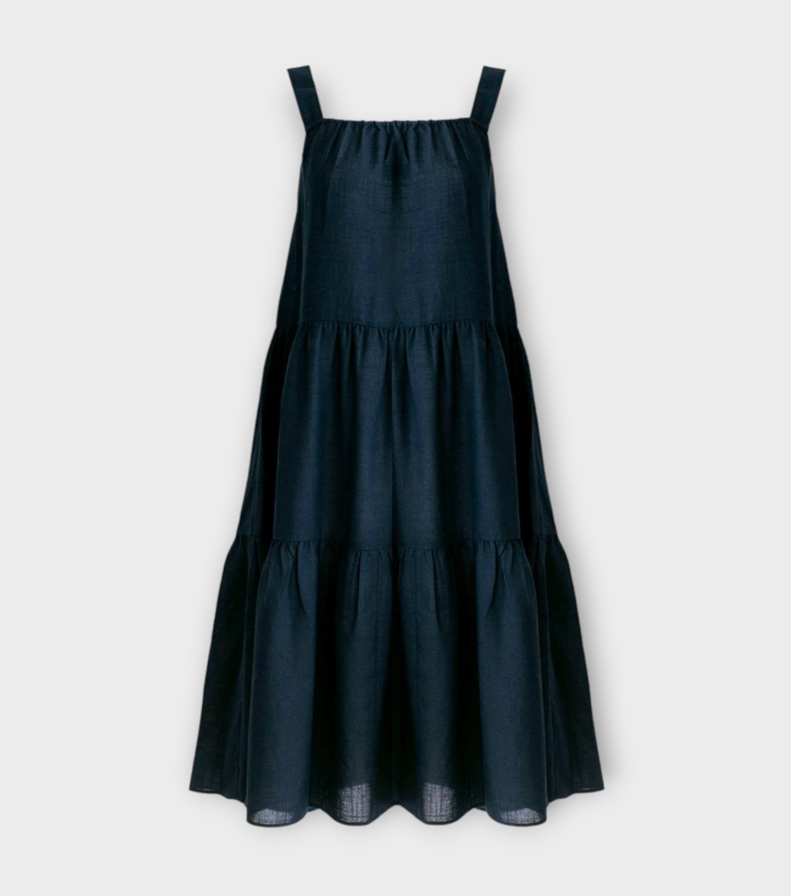 Linen Tiered Dress | Navy