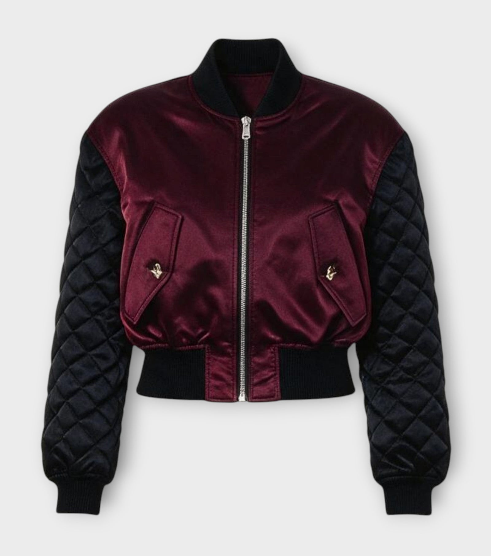 Quilted Bomber | Burgundy
