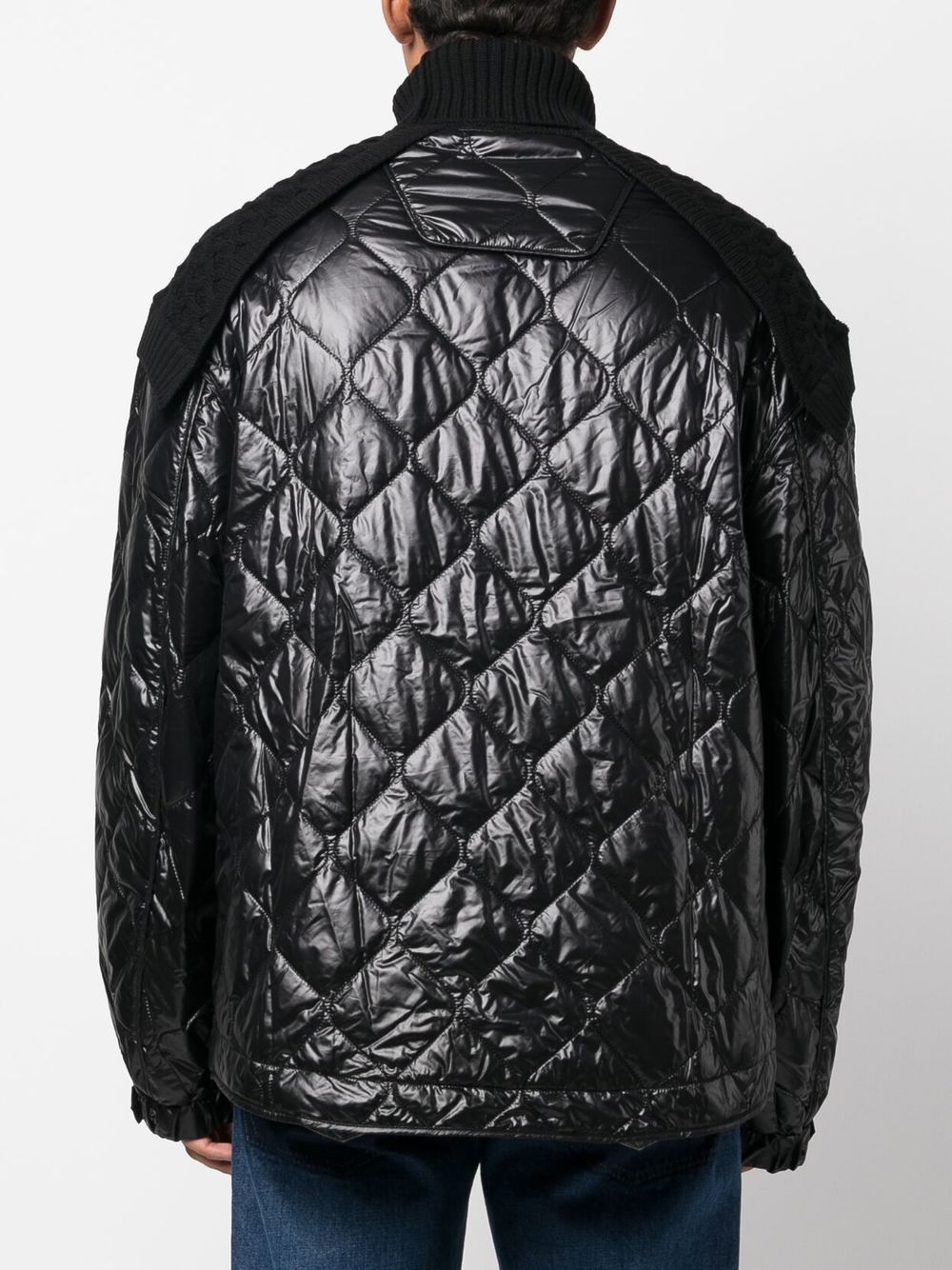 JUUN.J - Quilted-Sleeve Wool Roll-Neck Sweater | Black, buy at DOORS NYC