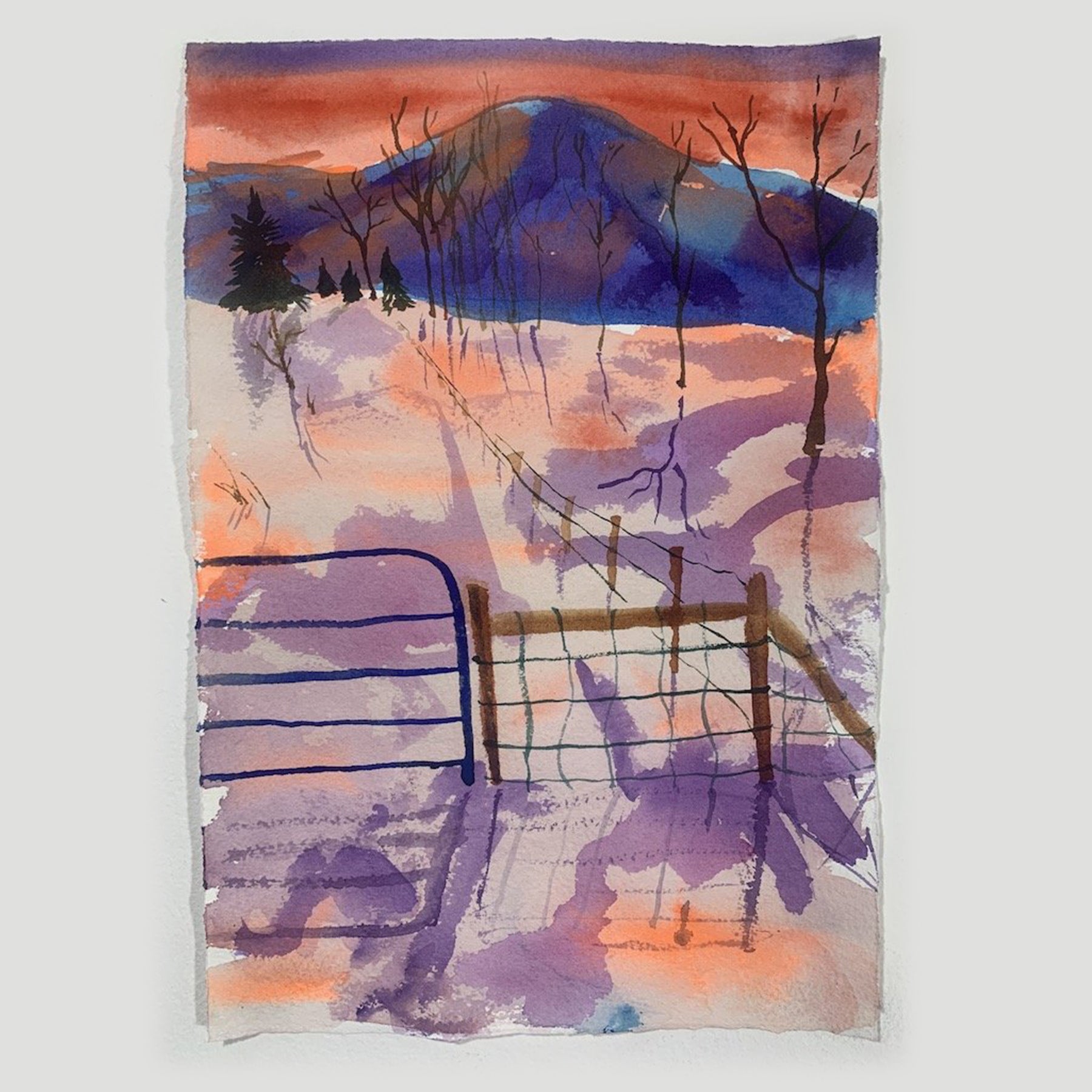 Fence Sunrise | Painting