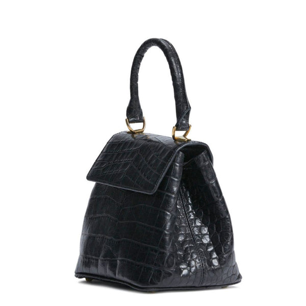 JANEPAIK SEOUL﻿ - Anne Crocodile-Effect Leather Bag Black | doors.