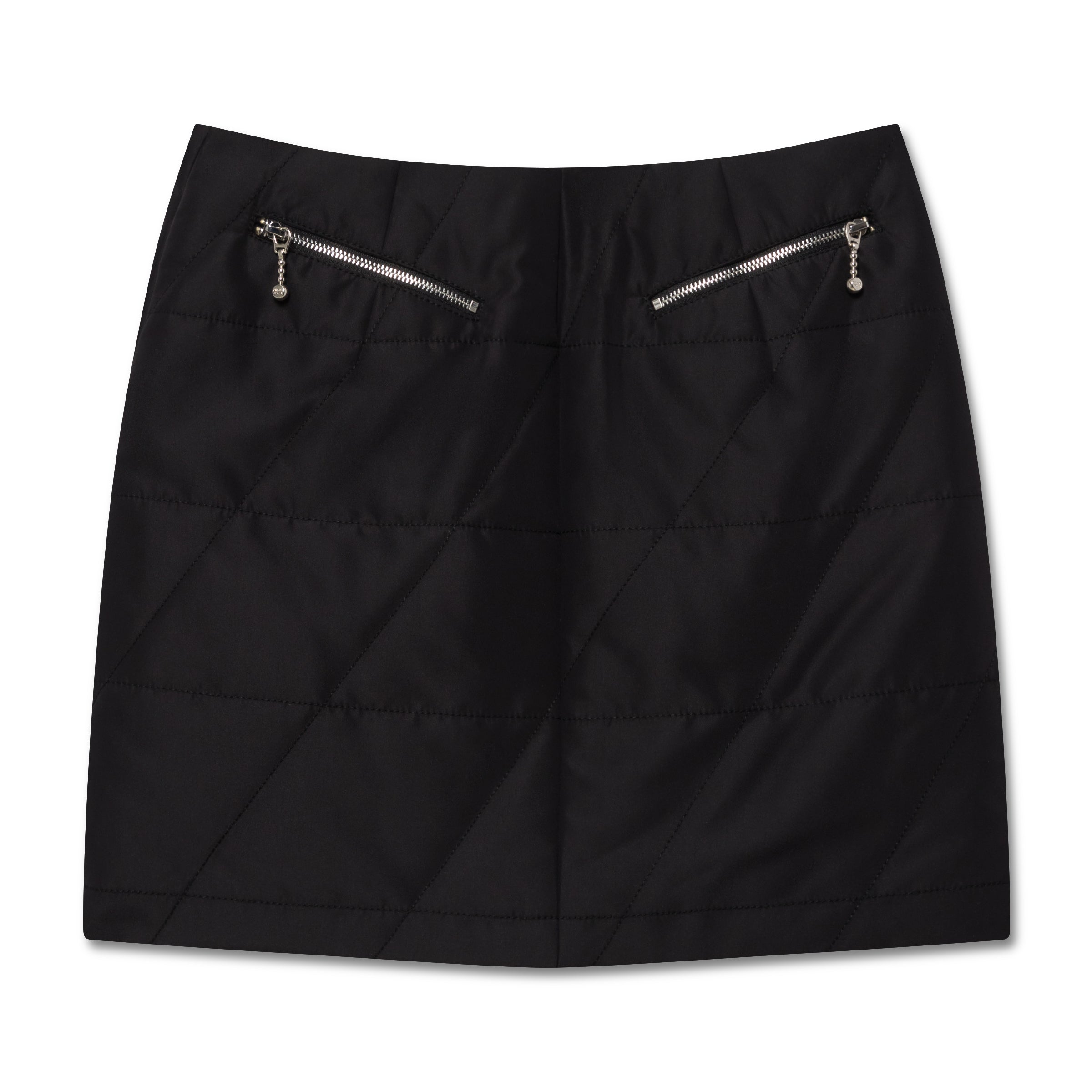 Quilted Buttoned Mini Skirt | Black