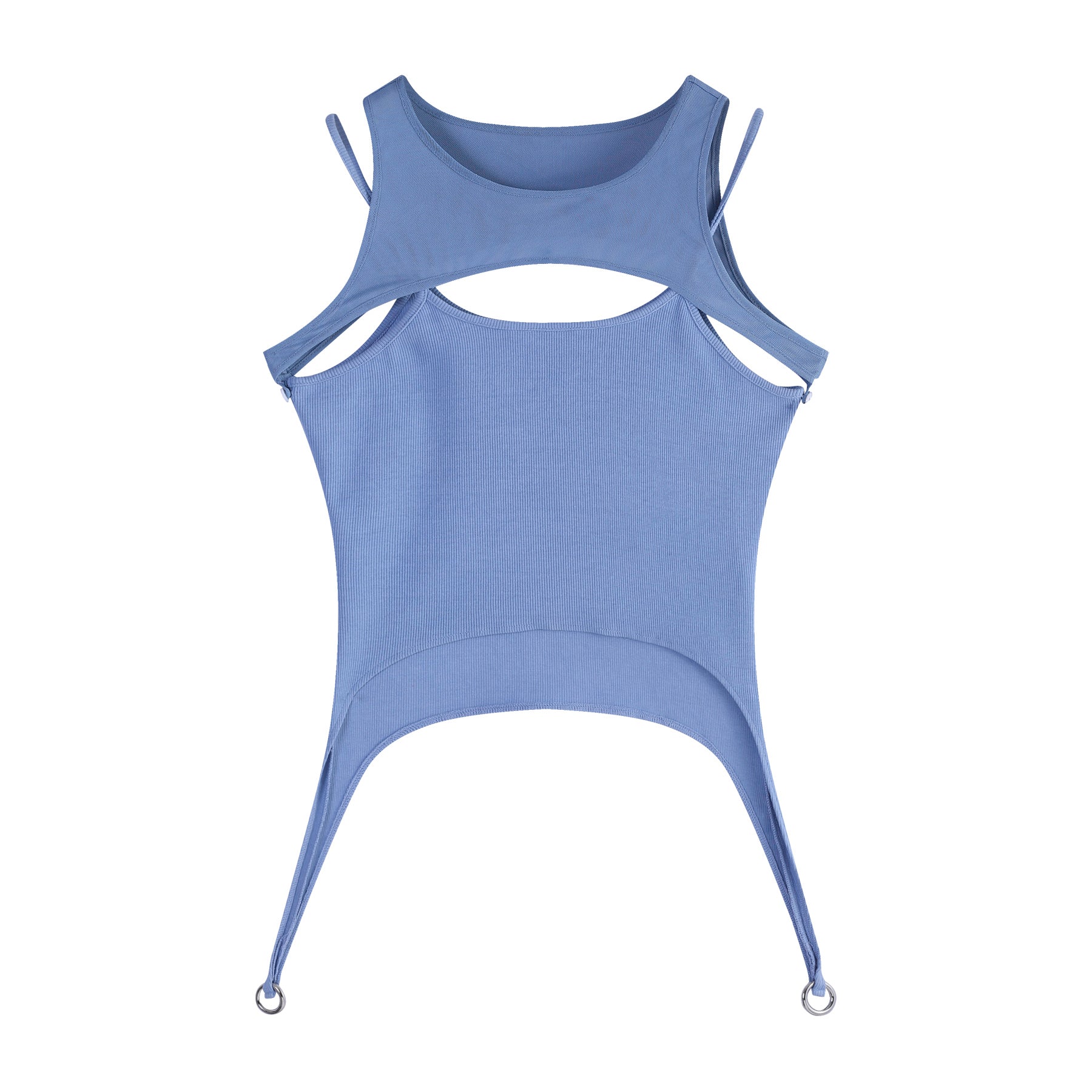 Harness Cotton-Blend Tank Top | Blue