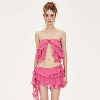 PENN - Chiffon Mini Skirt | Pink, buy at doors. nyc