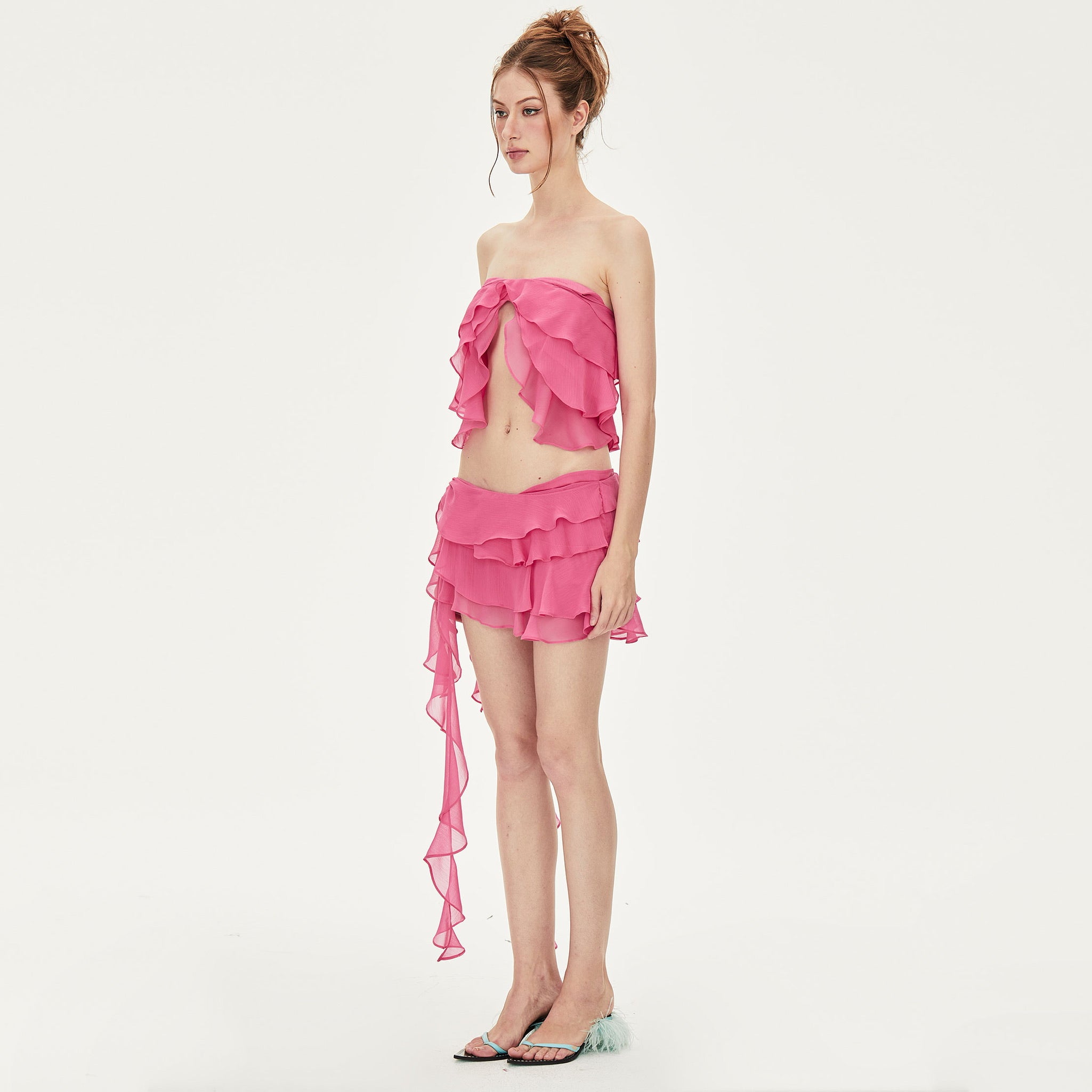 PENN - Chiffon Mini Skirt | Pink, buy at doors. nyc