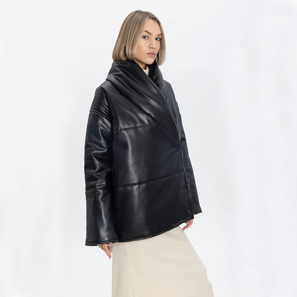 JULIA ALLERT - Leather Puffer Jacket model, buy at doors.nyc