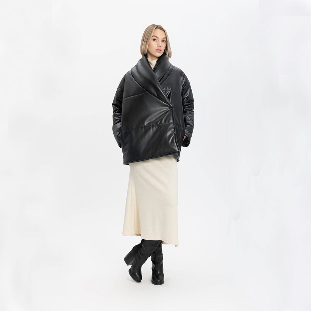JULIA ALLERT - Leather Puffer Jacket model, buy at doors.nyc