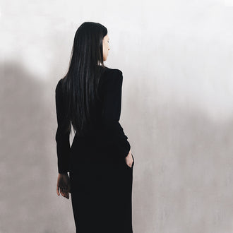 JULIA ALLERT - Formal Midi Dress | Black buy at doors.nyc