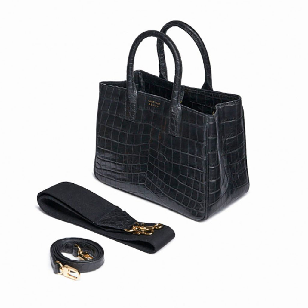 Janepaik Seoul, Loui crocodile-effect Leather Bag, Black, One size, Doors NYC