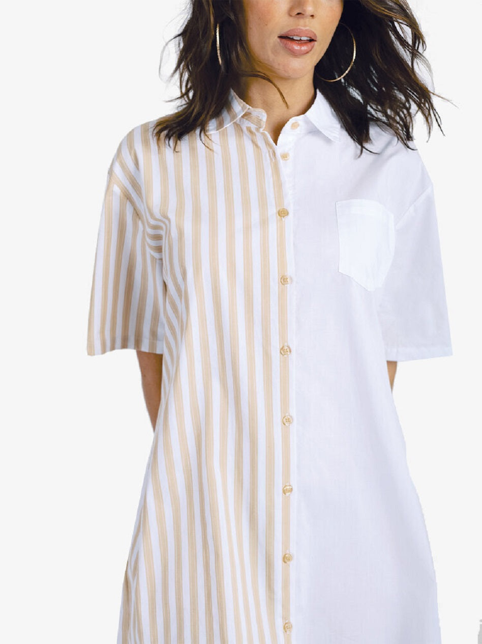 Mini Shirt Dress | Yellow