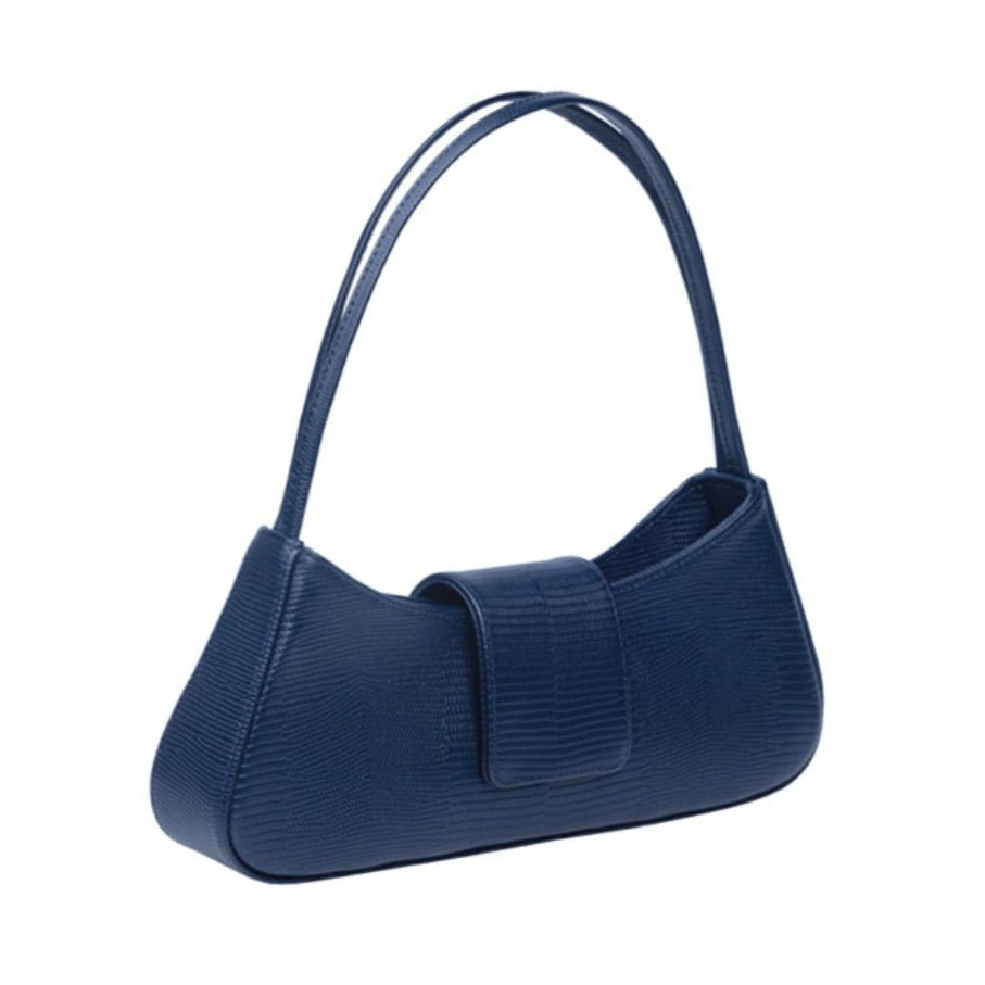 TTMAB - Rosie Lizard-Effect Leather Shoulder Bag | Navy buy at doors.nyc