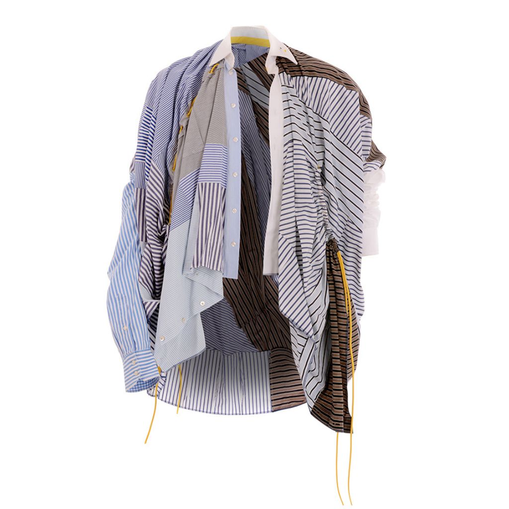 TURTLEHORN - Dressy Upcycled Deconstructed Shirt | Blue at DOORS NYC