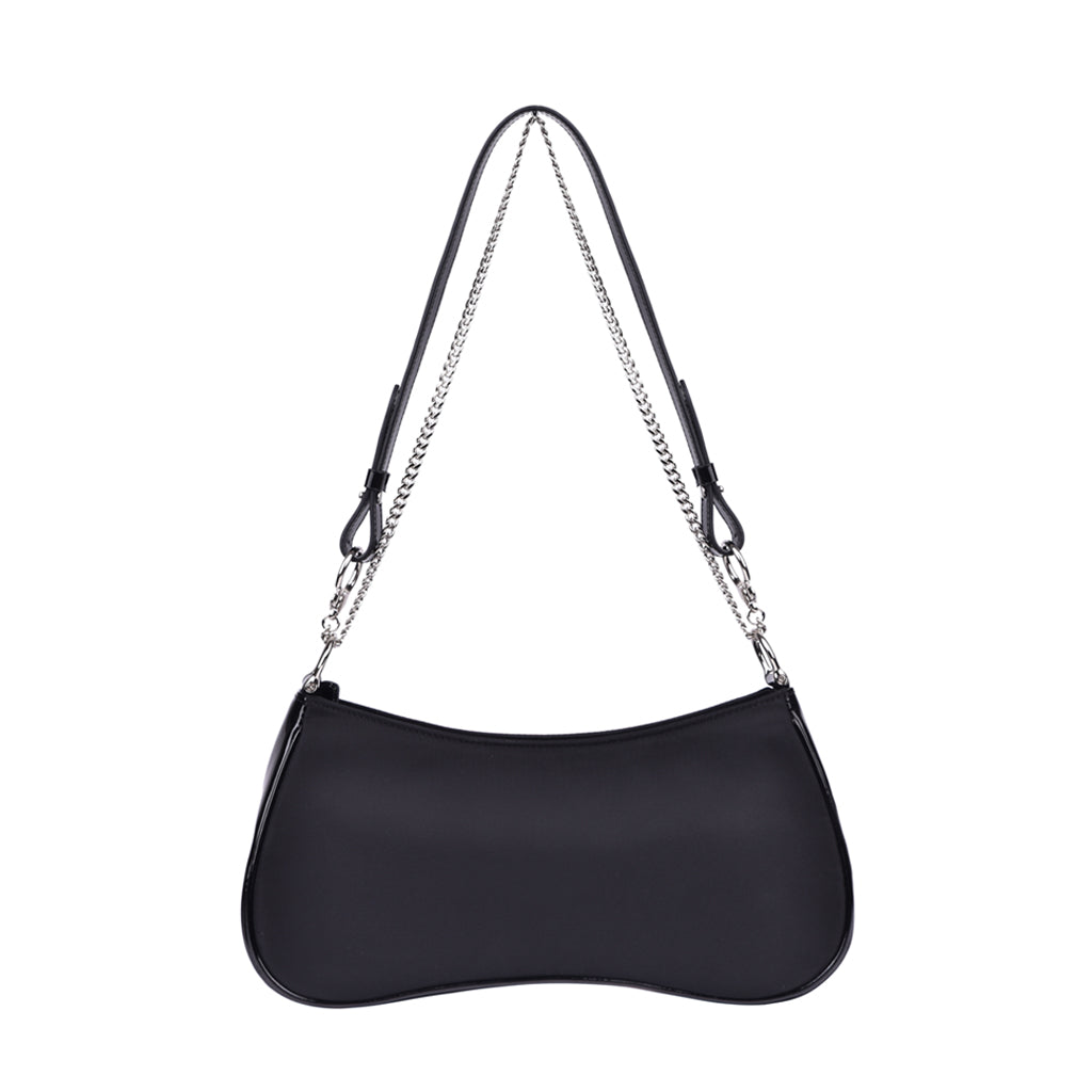 Astrid Nylon and Leather Shoulder Bag | Black