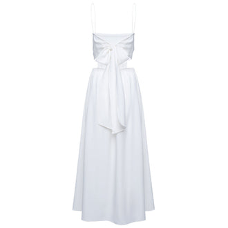 LA MARINA - Back-tie Dress | White, buy at doors. nyc